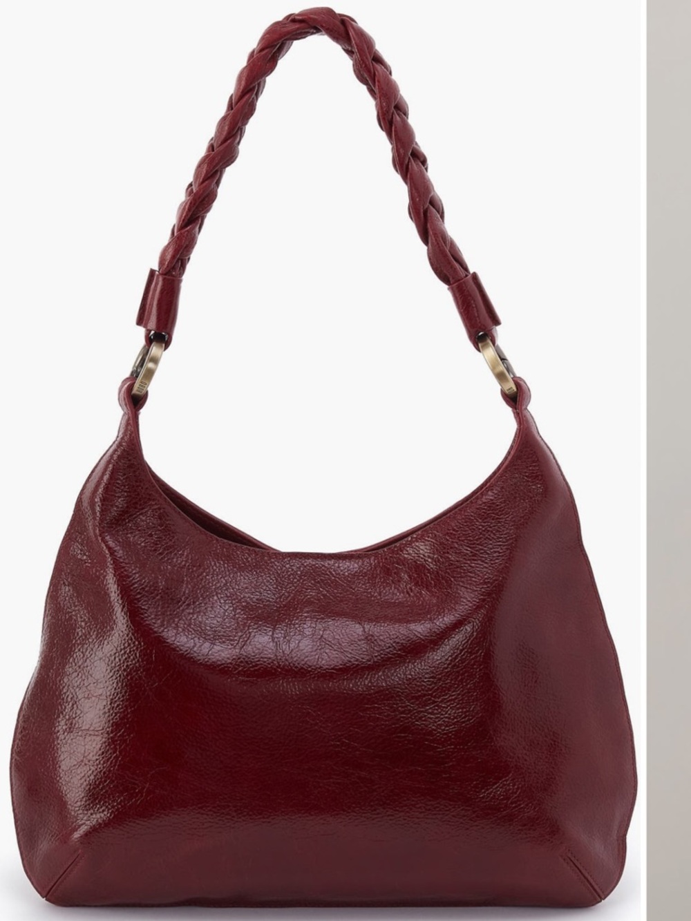 HOBO Madison Leather Shoulder Bag Garnet Gloss